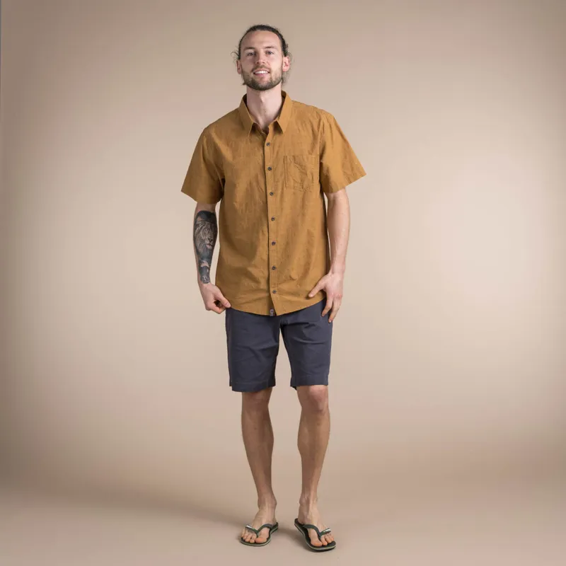 Sherpa Mens Sikeka Short Sleeve Shirt Daal Yellow