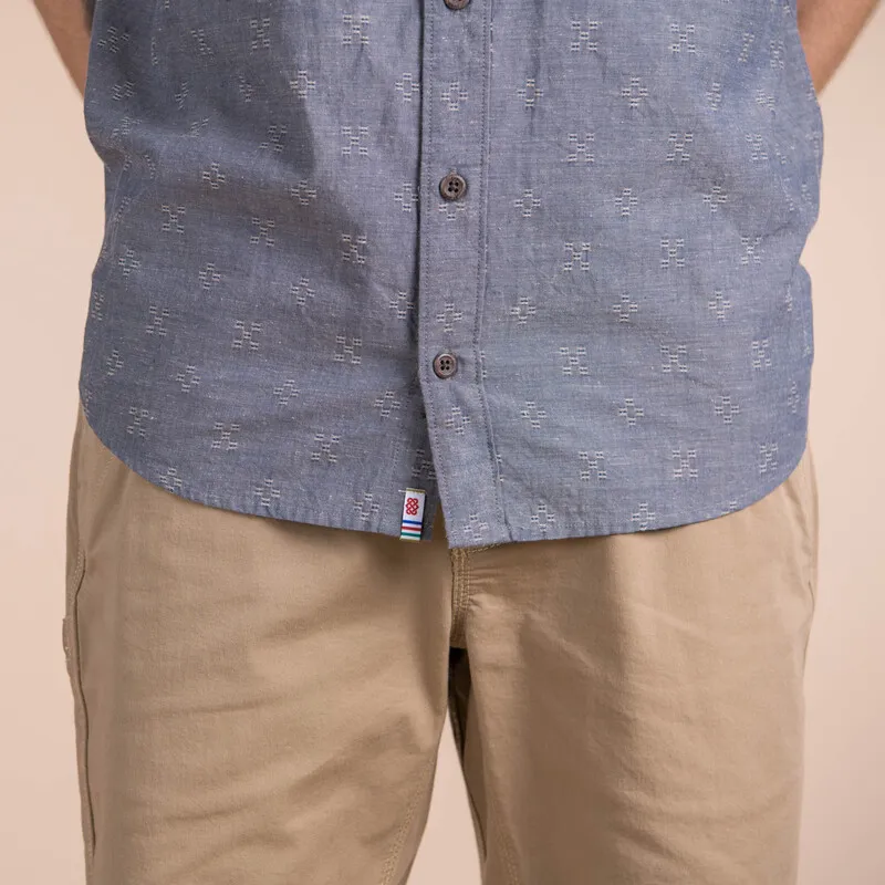 Sherpa Mens Sikeka Short Sleeve Shirt Neelo Blue-4