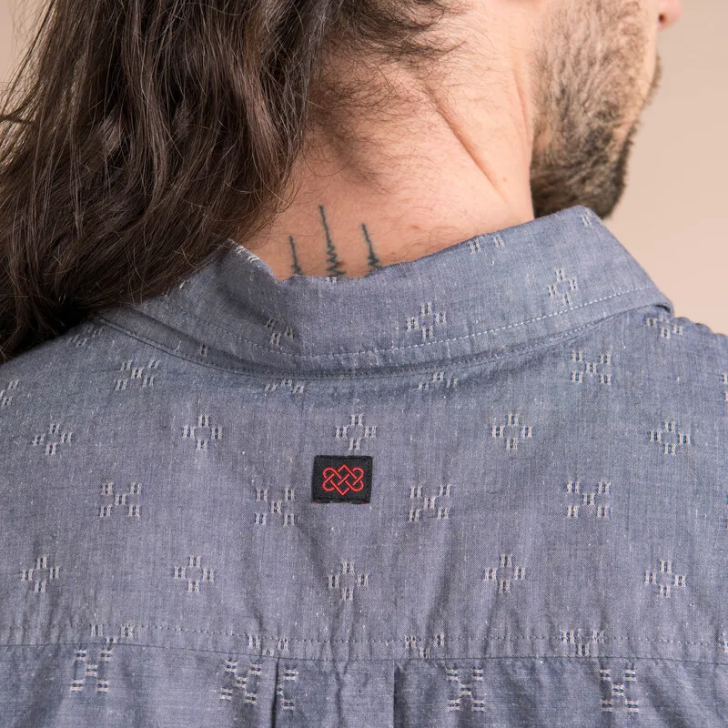 Sherpa Mens Sikeka Short Sleeve Shirt Neelo Blue-5