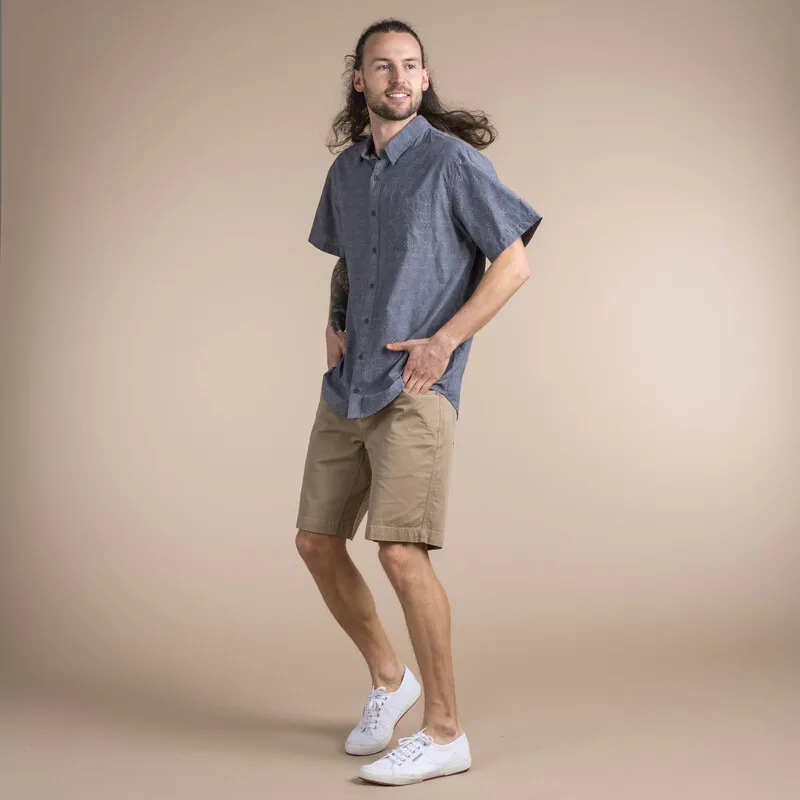 Sherpa Mens Sikeka Short Sleeve Shirt Neelo Blue-2