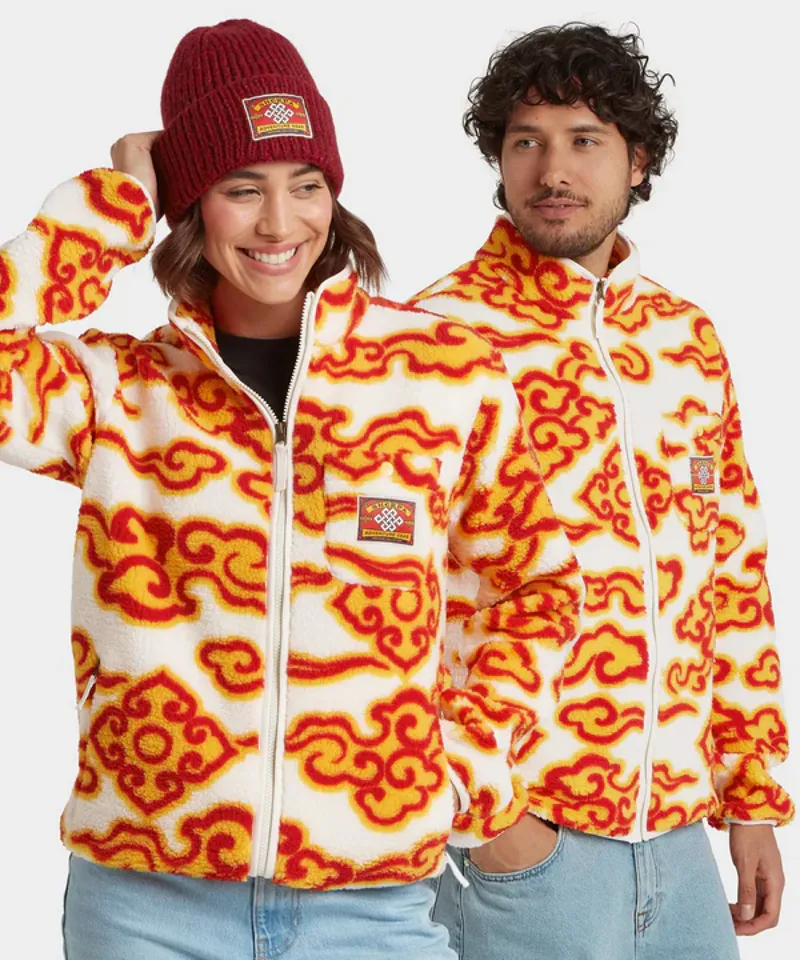 Sherpa Tarcho Printed Full Zip Fleece - Unisex - Peetho Cloud-1