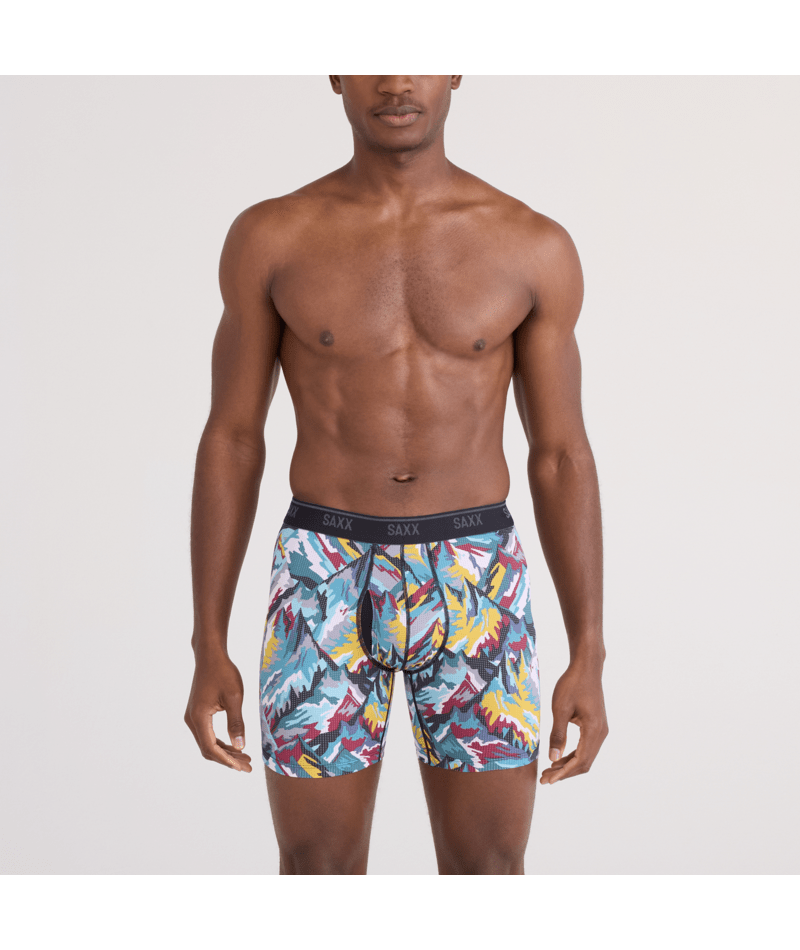 Saxx Quest Quick-Dry Mesh Boxer Brief Fly Prism Peaks-Multi-1