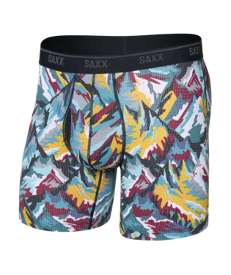 Saxx Quest Quick-Dry Mesh Boxer Brief Fly Prism Peaks-Multi