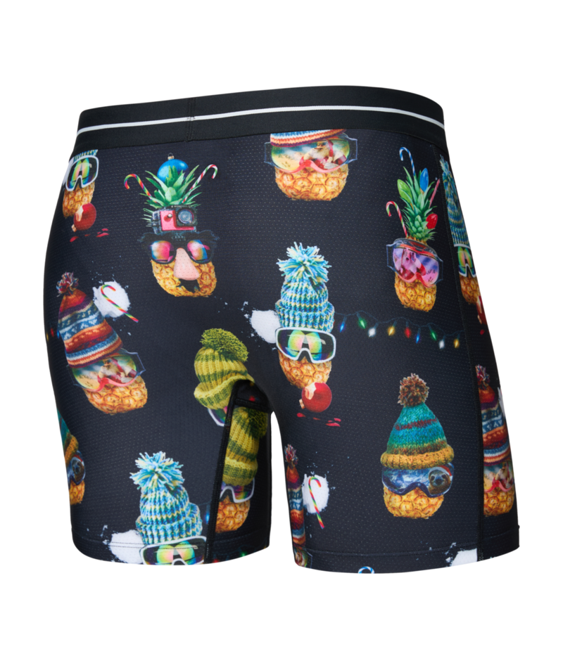 Saxx Volt Breathable Mesh Boxer Brief Deck The Pineapples-Black-1