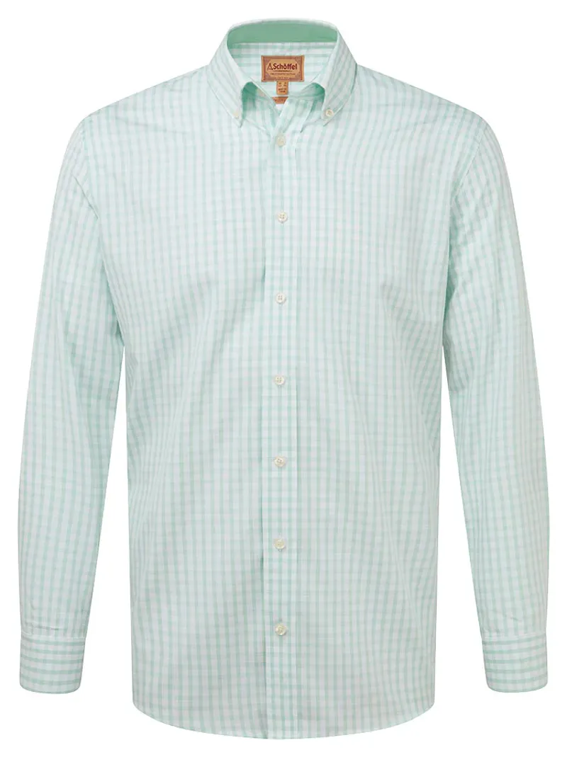 Schoffel Men's Harlyn Tailored Shirt Pale Mint Check