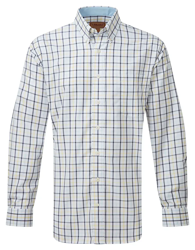 Schoffel Men's Holkham Classic Shirt Pale Blue/Lemon/Navy