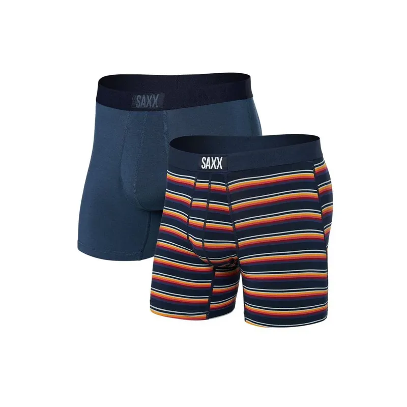 Saxx Vibe Super Soft Boxer Brief 2Pk Field Stripe/Navy