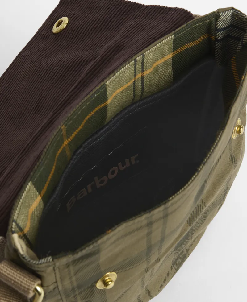 BARBOUR TRANSPORT CROSSBODY BAG - dusky green tartan-3