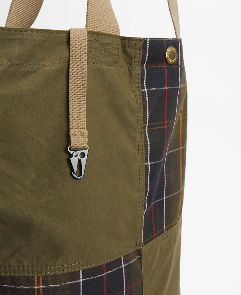 BARBOUR TRANSPORT PATCHWORK TOTE BAG - dusky green-2