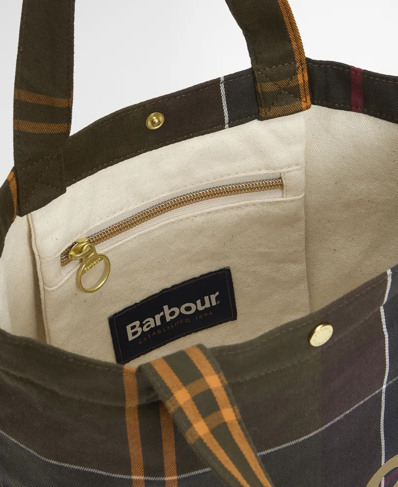 BARBOUR MINI TELFIELD TARTAN TOTE -  classic tartan-3