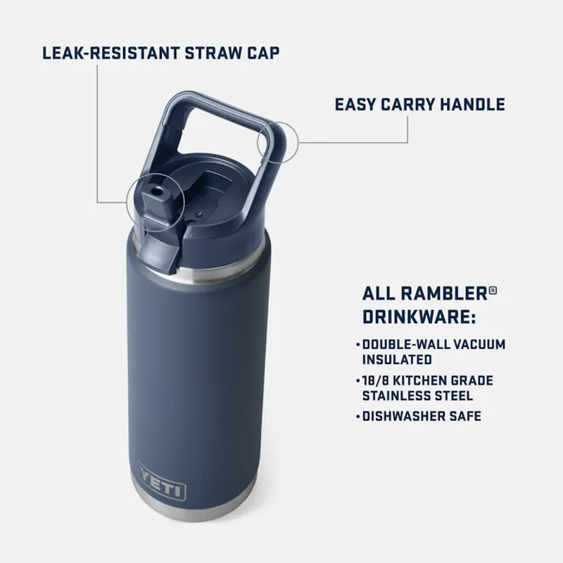 Yeti Rambler 26 Oz - 769ml Straw Bottle Navy-4