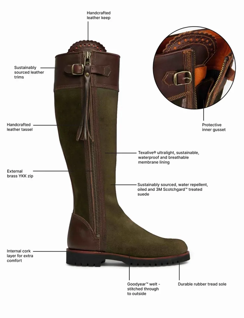 Penelope Chilvers Womens Inclement Long Tassel Boot Seaweed/Conker-6