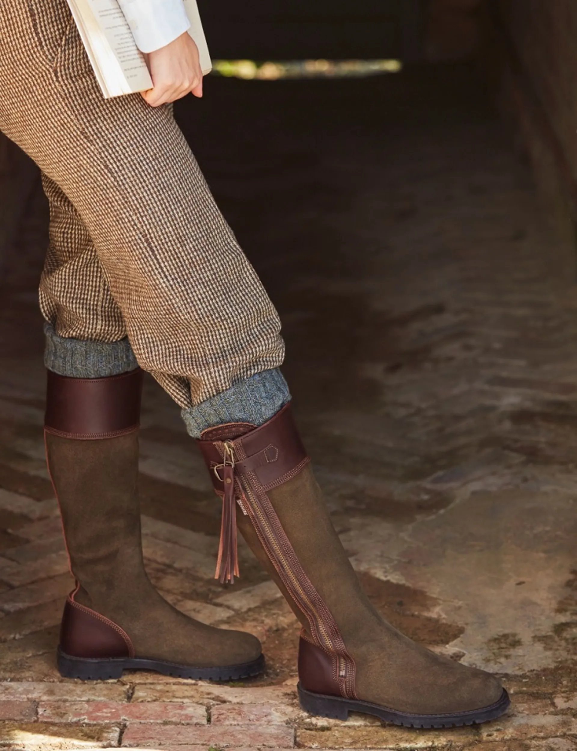 Penelope Chilvers Womens Inclement Long Tassel Boot Seaweed/Conker