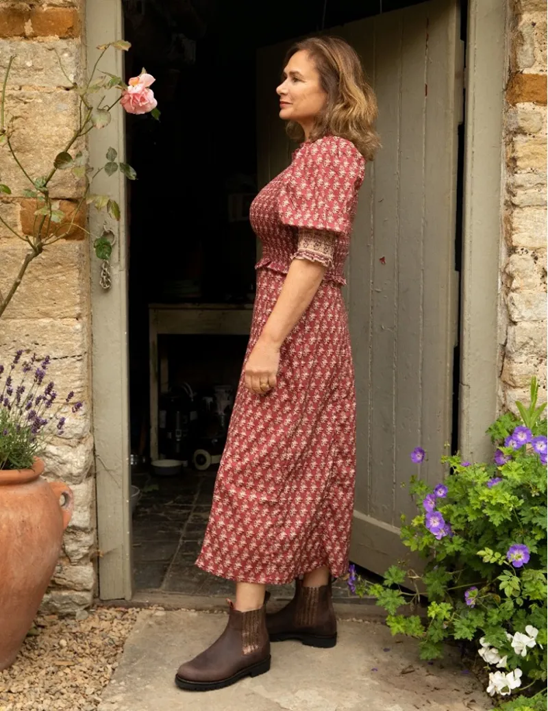 Penelope Chilvers Oscar Leather Boot Bitter Chocolate/Rose Gold-4