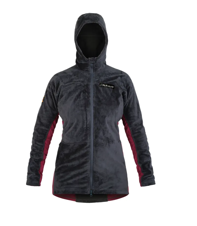 Paramo Women's Ventura Plus Fleece Dark Grey/Carmine-2