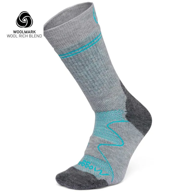Moggans Full Cushion Socks - Grey/Teal