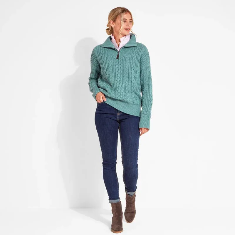 Schoffel Women's Settle 1/4 Zip Arctic Blue-2