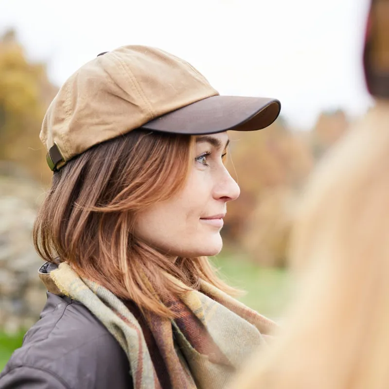 Tweedmill Wax Baseball Cap Leather Peak - Sand-1