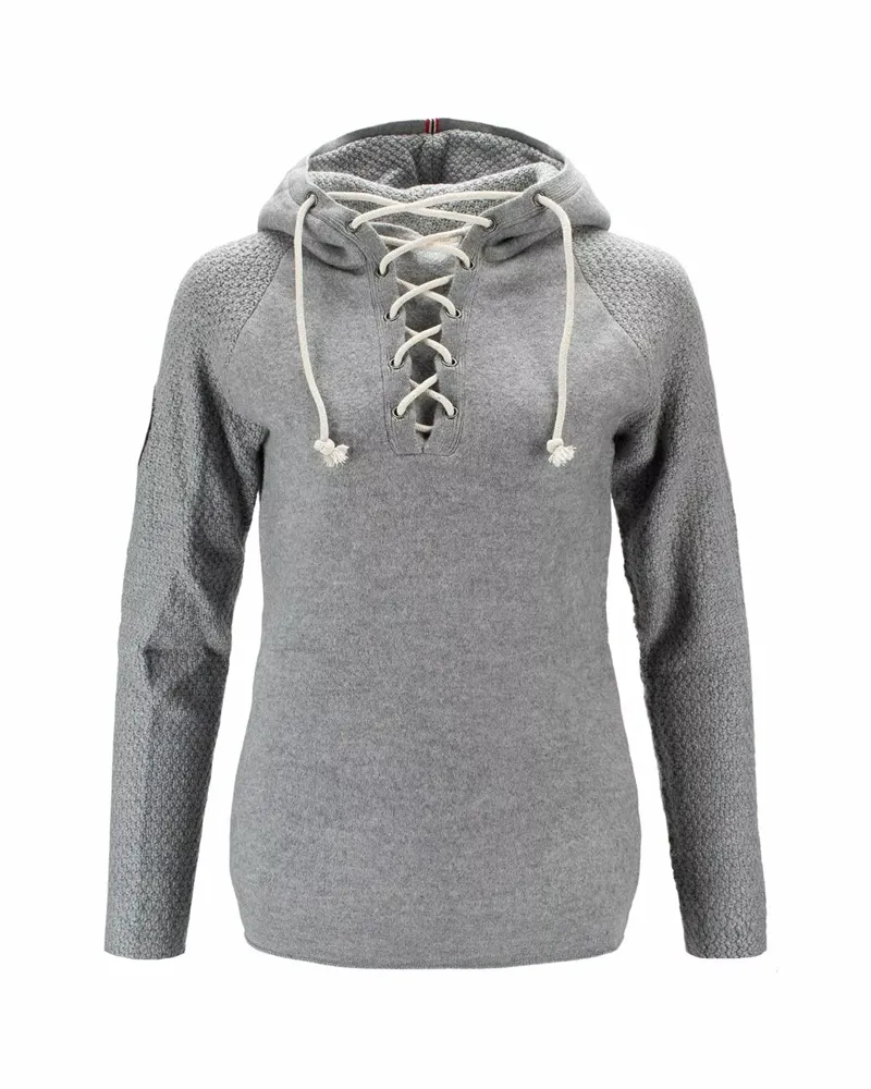 Amundsen Women's Boiled Hoodie Laced Light Grey
