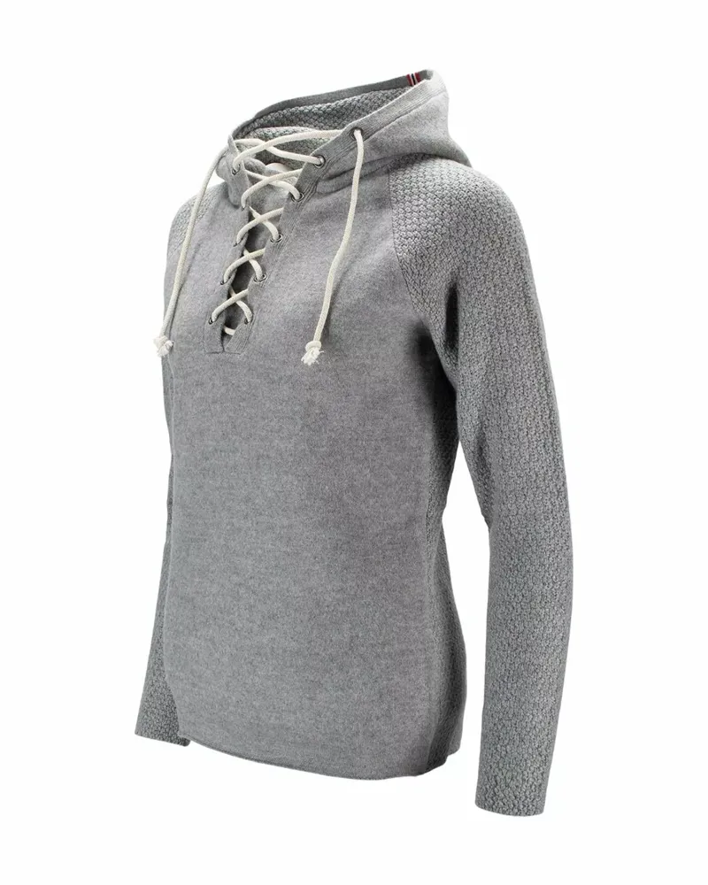Amundsen Women's Boiled Hoodie Laced Light Grey-2