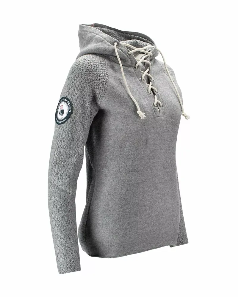 Amundsen Women's Boiled Hoodie Laced Light Grey-3
