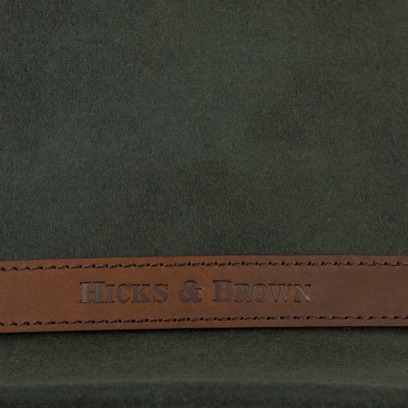 Hicks and Brown Suffolk Fedora in Olive Green - Gamebird Feather-2