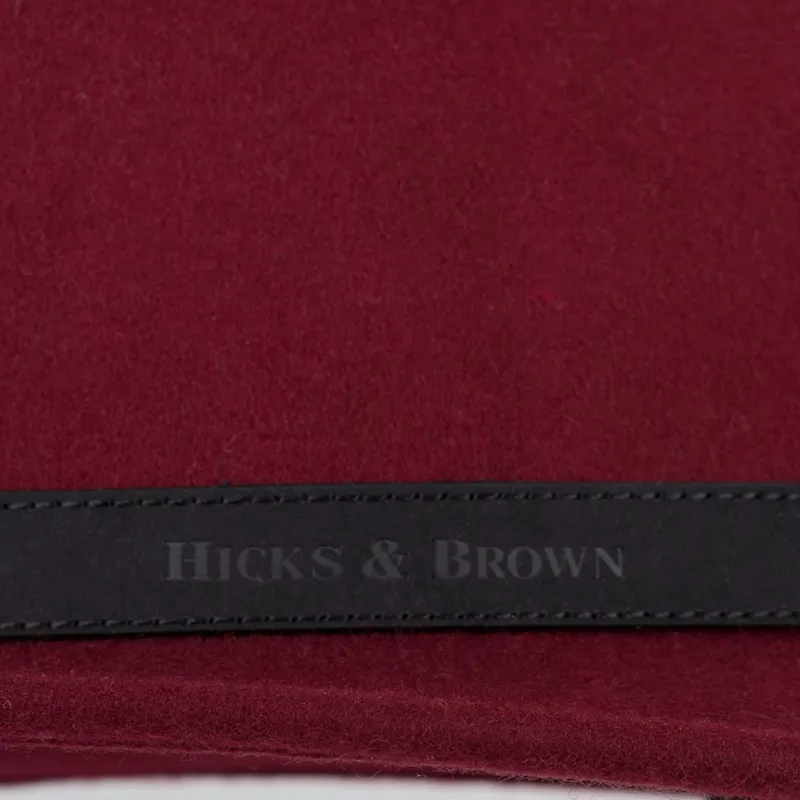Hicks and Brown Suffolk Fedora in Maroon - Gamebird Feather-1