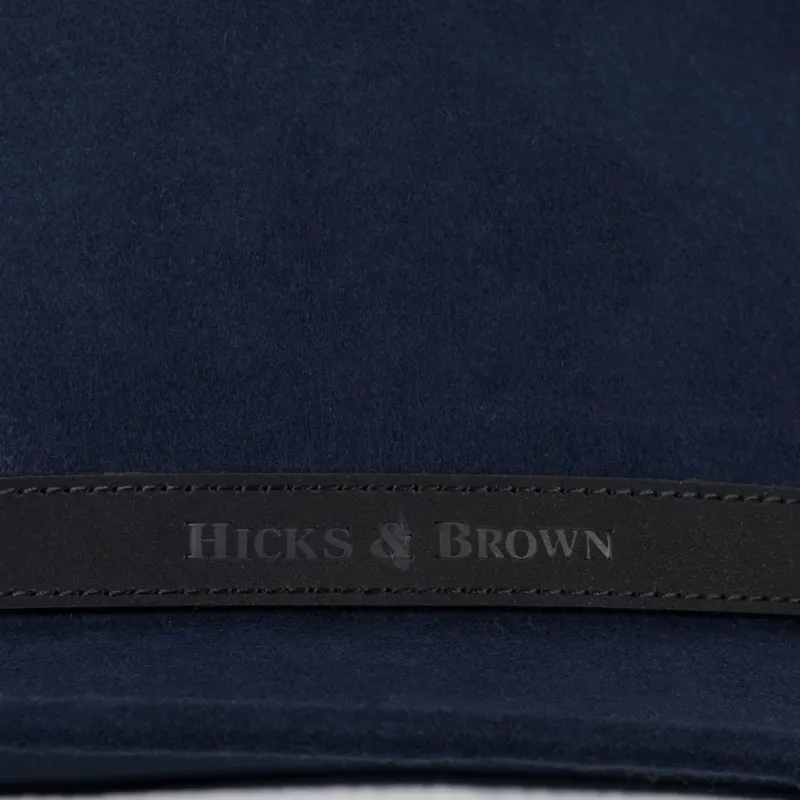 Hicks and Brown Suffolk Fedora in Navy - Guinea and Pheasant Feather-2
