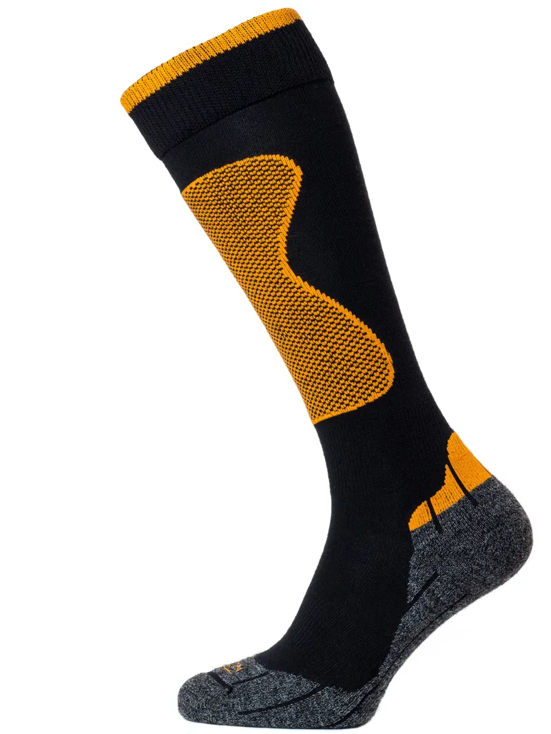 Horizon Expert Ski Sock size 9-11.5 Black/Charcoal/Orange