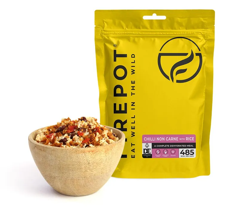 Firepot Dehydrated Food - Vegan Chilli NON Carne with Rice - Reg 135g