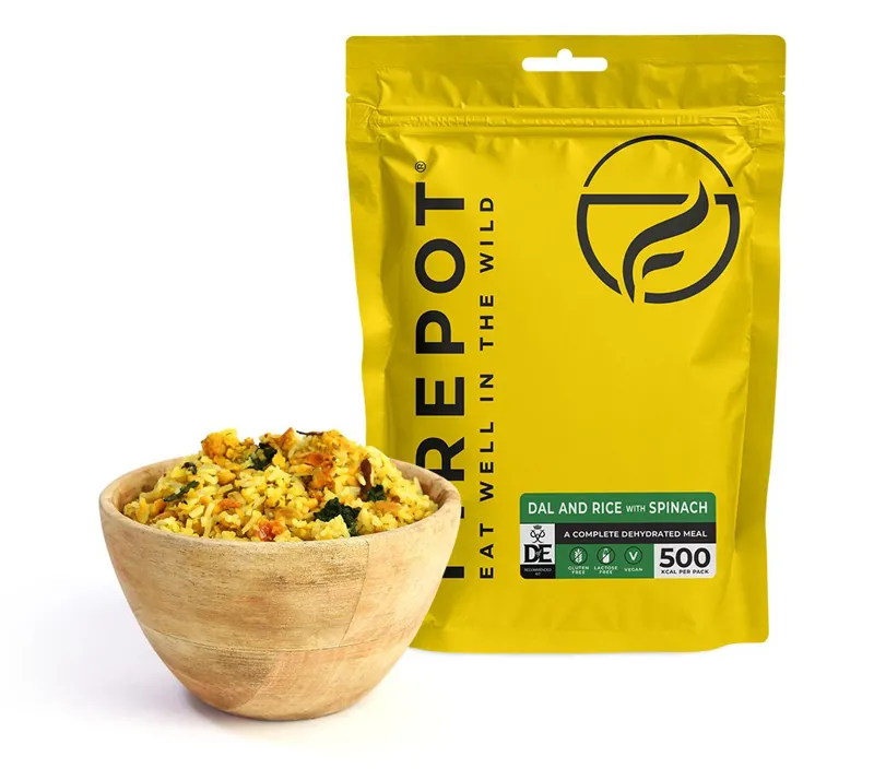 Firepot Dehydrated Food - Vegan Dal and Rice with Spinach - Reg 135g