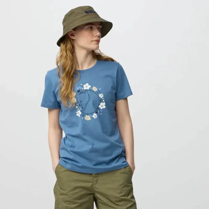 Fjallraven Women's Fjallblomster Fox T-shirt - Dawn Blue-2