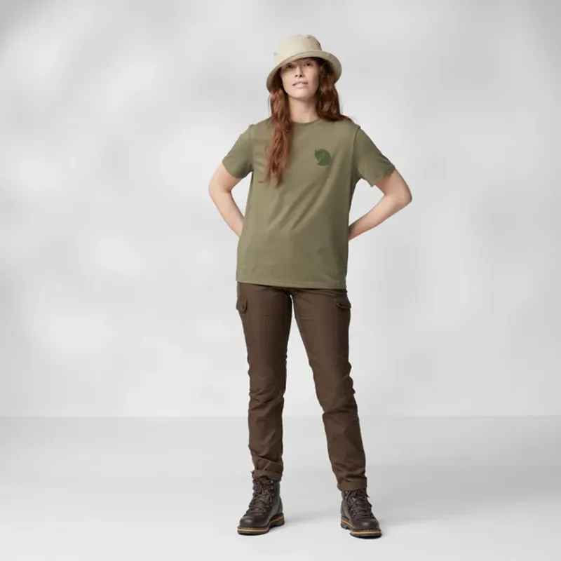 Fjallraven Women's Fox Boxy Logo Tee - Green-2
