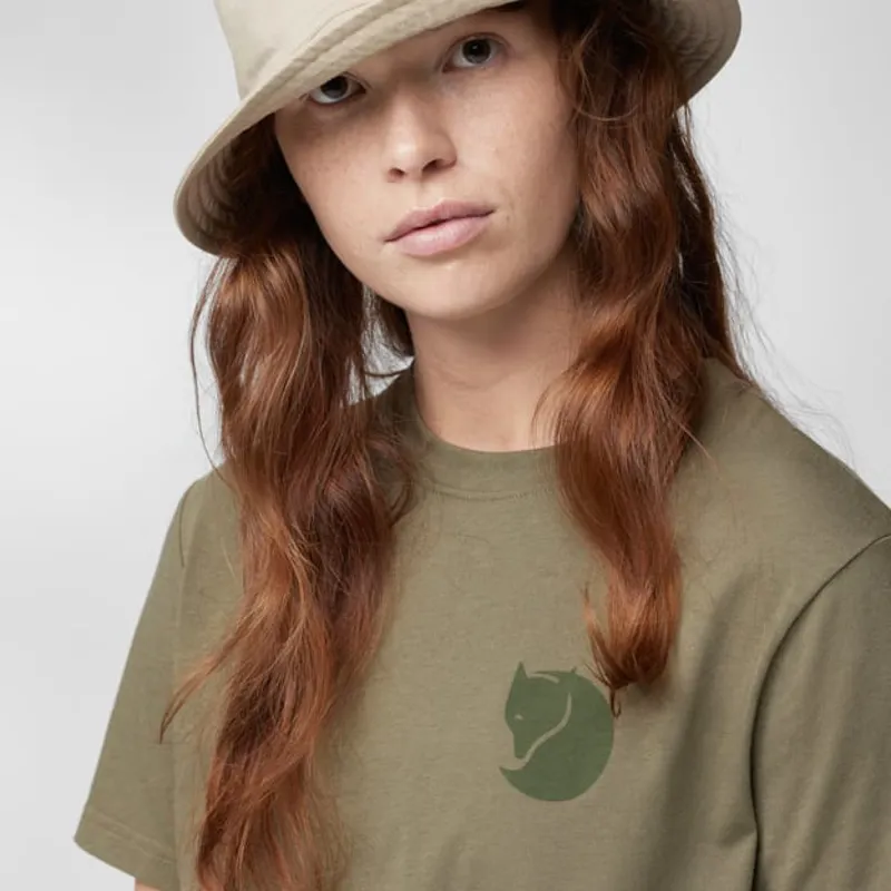 Fjallraven Women's Fox Boxy Logo Tee - Green-3