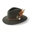 Hicks and Brown Suffolk Fedora in Olive Green - Gamebird Feather