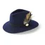 Hicks and Brown Suffolk Fedora in Navy - Guinea and Pheasant Feather