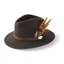 Hicks and Brown Suffolk Fedora Bronze Side Feather Dark Brown