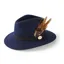 Hicks and Brown Suffolk Fedora Bronze Side Feather Navy