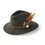 Hicks and Brown Suffolk Fedora Bronze Side Feather Olive Green