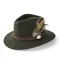 Hicks and Brown Suffolk Fedora Fawn Side Feather Olive Green