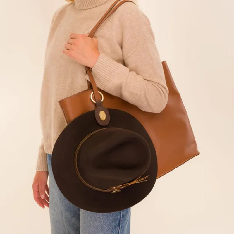 Hicks and Brown Leather Hat Clip-1