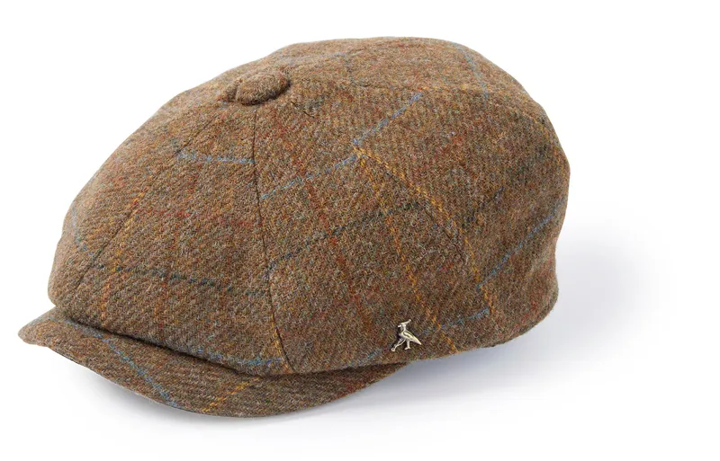 Hicks and Brown Felsham Tweed Baker Boy Cap Brown