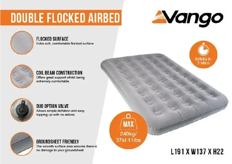 Vango Double Flocked Airbed-1