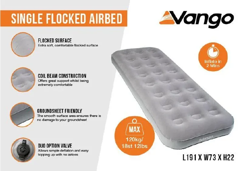 Vango Single Flocked Airbed-1