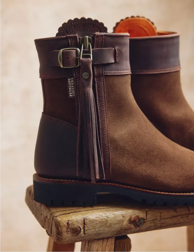 Penelope Chilvers Inclement Cropped Tassel Boot - dark oak-2