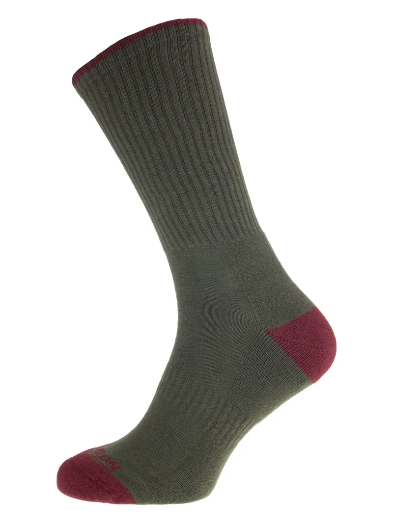 Horizon Men's Bamboo Sock Olive/Burgundy ML