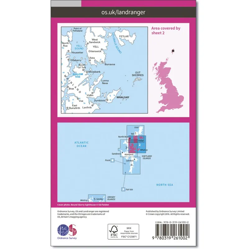 Ordnance Survey Landranger 2: Map of Sheltand-1