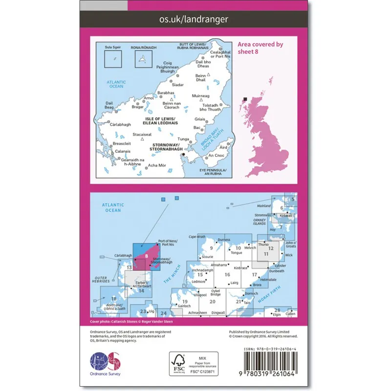 Ordnance Survey Landranger 8: Map of Stornoway and North Lewis-1