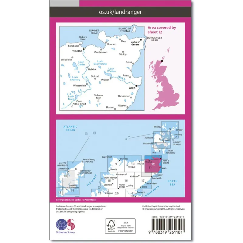 Ordnance Survey Landranger 12: Map of Thurso and Wick-1