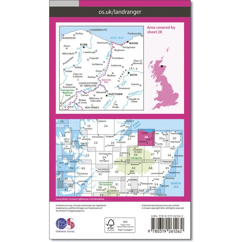 Ordnance Survey Landranger 28: Map of Elgin and Dufftown-1